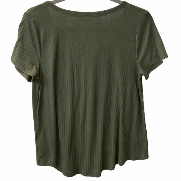 Hollister tie front button olive green easy shirt - Picture 3 of 4